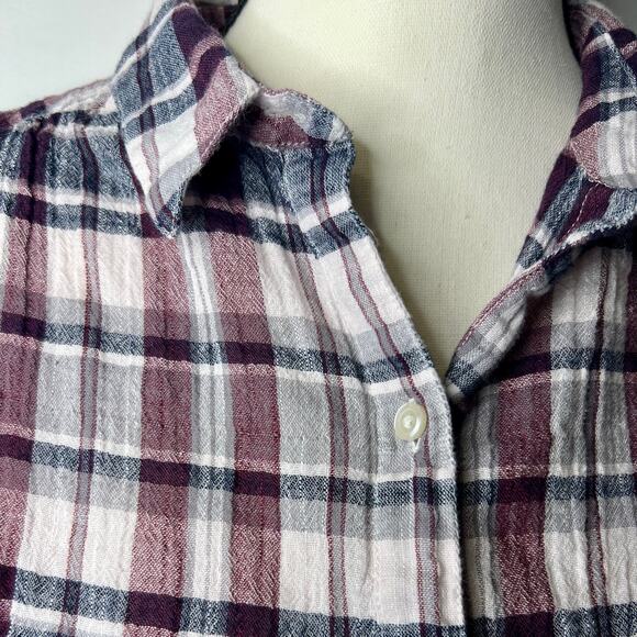 Lucky Brand Women’s Plaid Button Up Shirt Size M - Picture 3 of 4